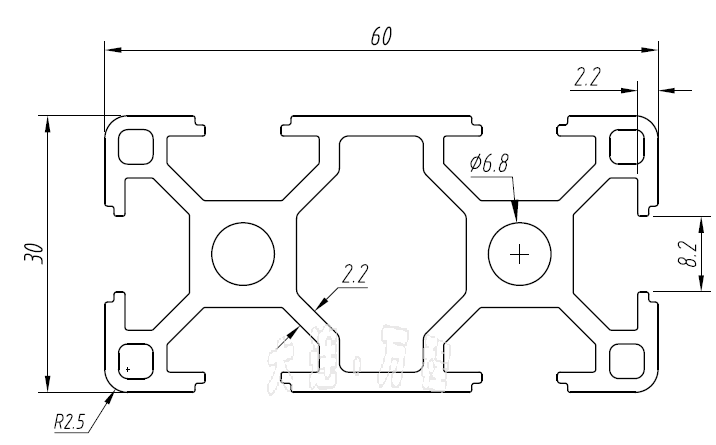 <a href=/oubiaolvxingcai/ target=_blank class=infotextkey>欧标</a>3060<a href=/ target=_blank class=infotextkey><a href=/ target=_blank class=infotextkey>铝</a>型材</a> 壁厚2.2 米重1.62