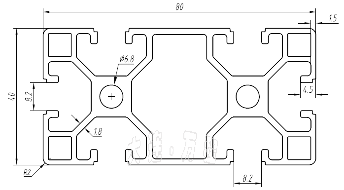 <a href=/oubiaolvxingcai/ target=_blank class=infotextkey>欧标</a>4080<a href=/ target=_blank class=infotextkey><a href=/ target=_blank class=infotextkey>铝</a>型材</a> 壁厚1.5 米重2.223